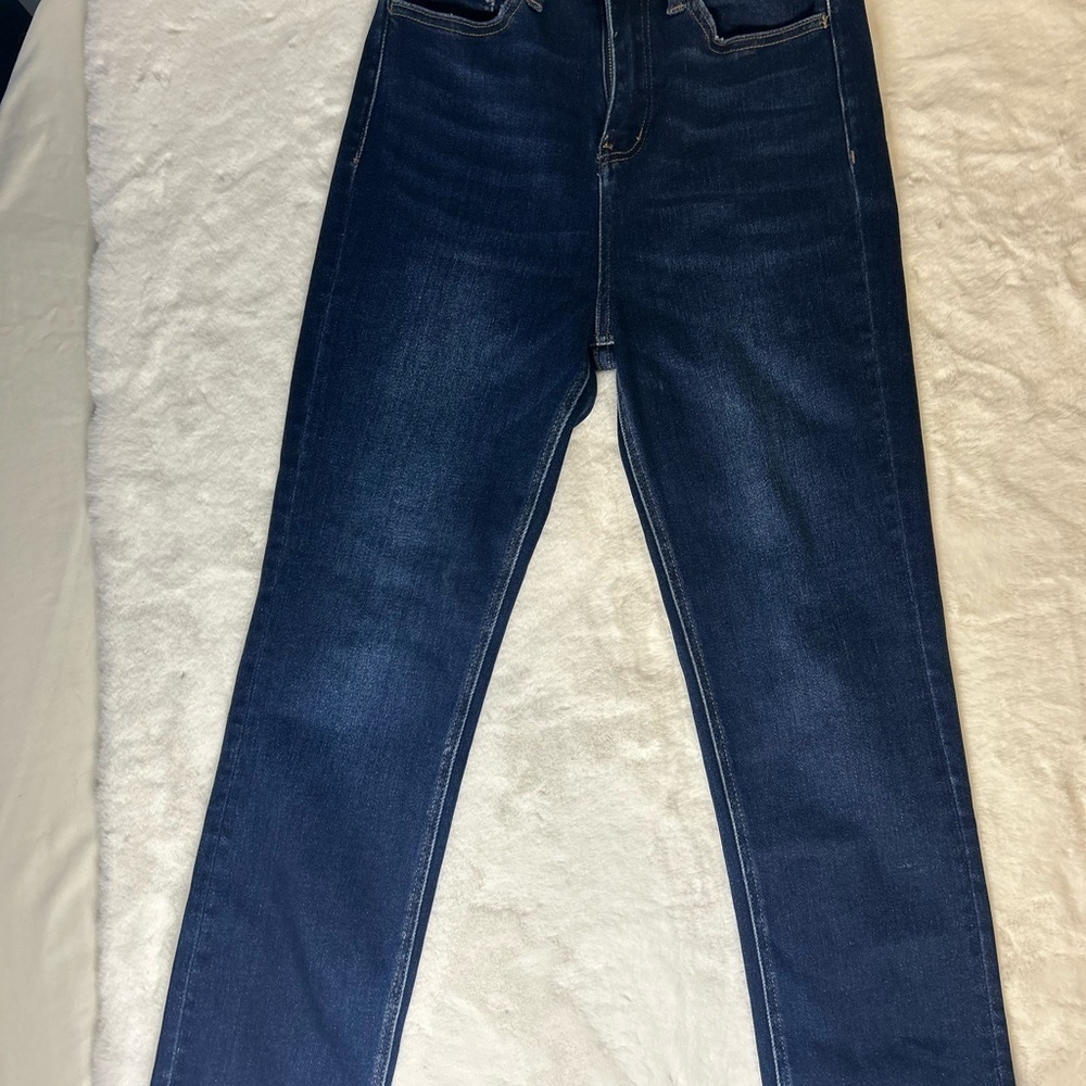 Vervet High Rise Slim Straight Jeans Raw Hem Dark Wash Women’s 25 - Picture 9 of 10
